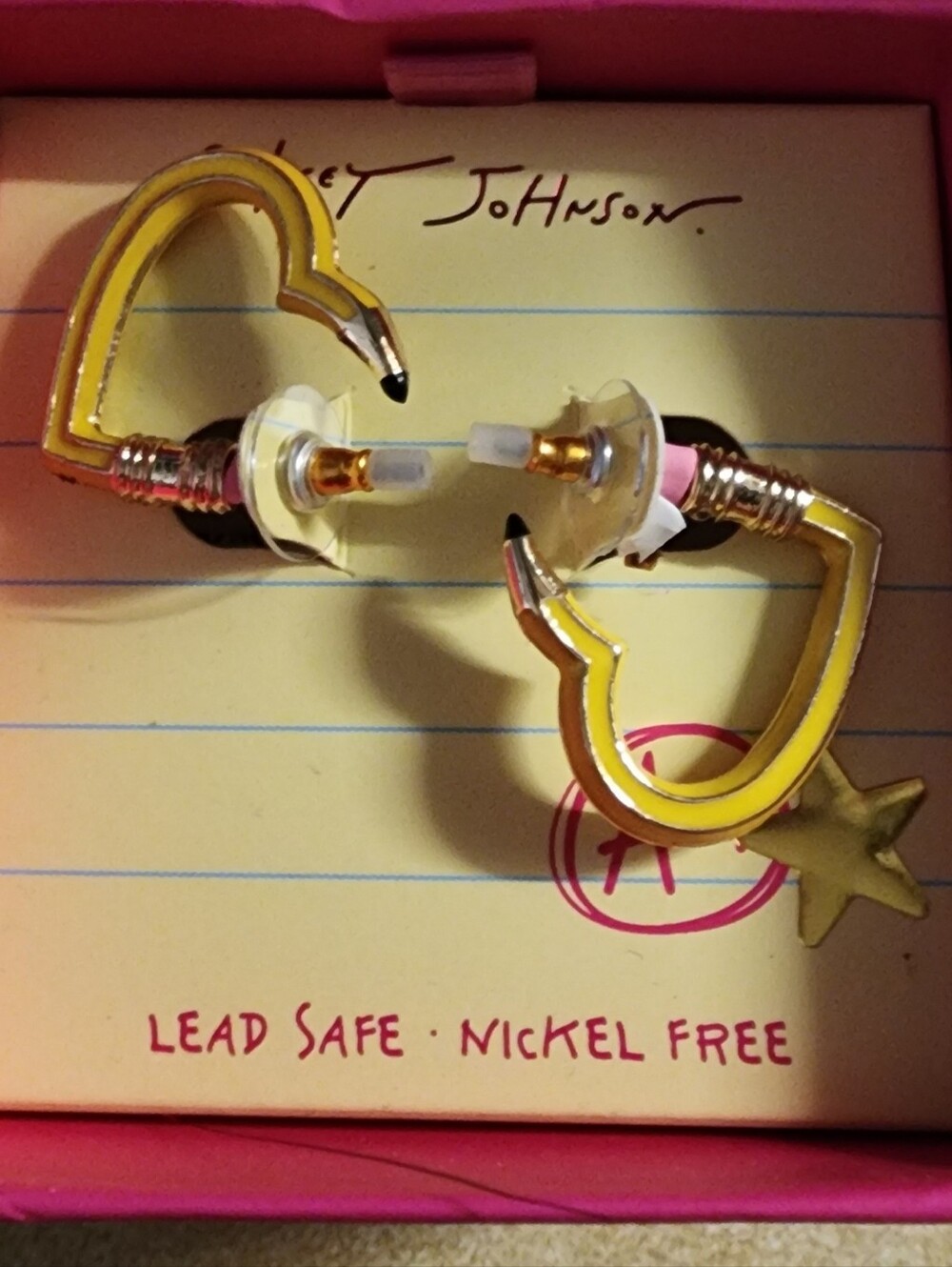 Kids Yellow Heart & Star Stud Earrings - Unbranded
